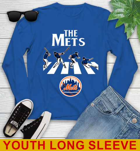 MLB Baseball New York Mets The Beatles Rock Band Shirt Youth Long Sleeve 10