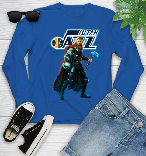 NBA Thor Avengers Endgame Basketball Utah Jazz Youth Long Sleeve 9