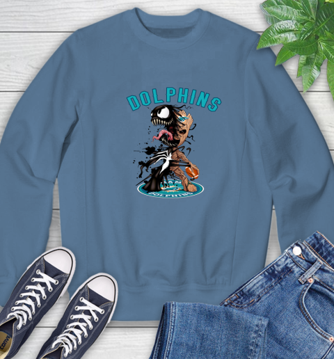 NFL Miami Dolphins Football Venom Groot Guardians Of The Galaxy Sweatshirt 7