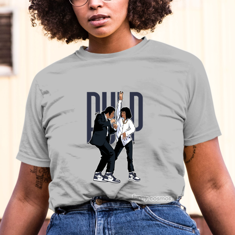 Air Jordan 1 Midnight Navy Matching Sneaker Tshirt Pulp Fiction Dance Navy and White Jordan Tshirt