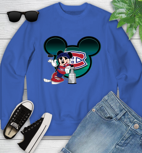NHL Montreal Canadiens Stanley Cup Mickey Mouse Disney Hockey T Shirt Youth Sweatshirt 8