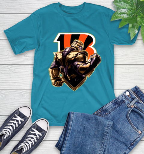 NFL Thanos Avengers Endgame Football Sports Cincinnati Bengals T-Shirt 8