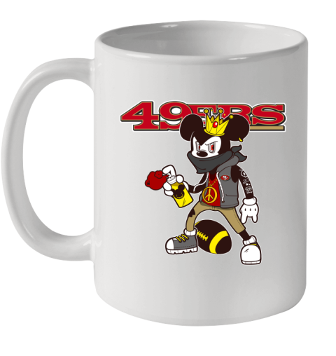 San Francisco 49ers NFL Football Mickey Peace Sign Sports Ceramic Mug 11oz