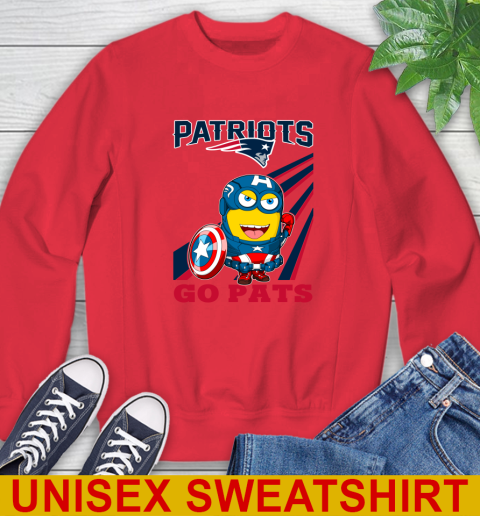 NFL Football New England Patriots Captain America Marvel Avengers Minion Shirt Sweatshirt 12
