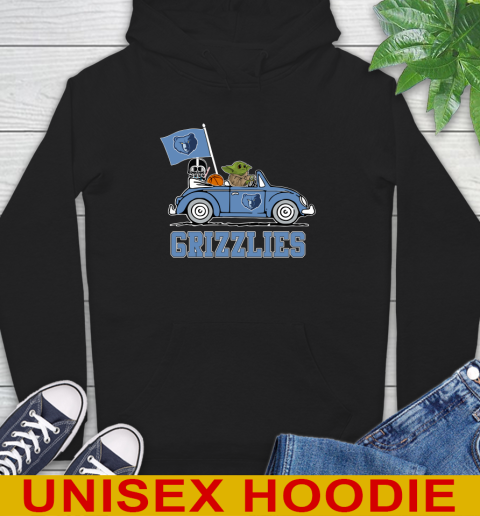 NBA Basketball Memphis Grizzlies Darth Vader Baby Yoda Driving Star Wars Shirt Hoodie 2