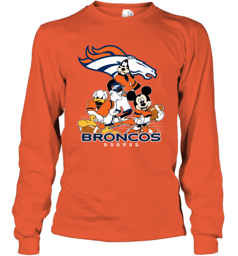 NFL Denver Broncos Mickey Mouse Donald Duck Goofy Football T Shirt -  Rookbrand