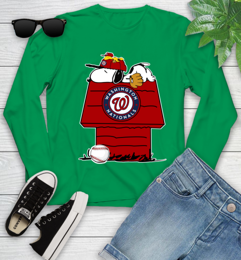 MLB Washington Nationals Snoopy Woodstock The Peanuts Movie Baseball T Shirt_000 Youth Long Sleeve 6