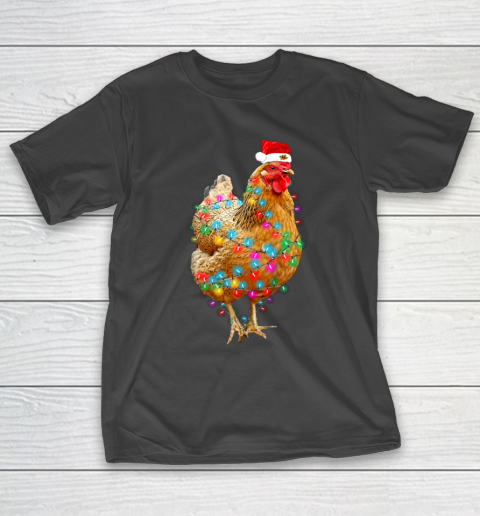 Chicken Christmas Light T Shirt Hen Love Farmer T-Shirt