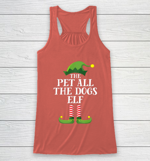 Pet All The Dogs Elf Matching Family Group Christmas Pajama Racerback Tank 3