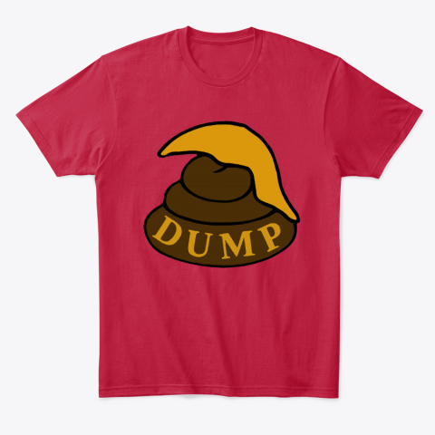 qhwk trump dump a piece of shit with trump hair classic t shirt 2 front red