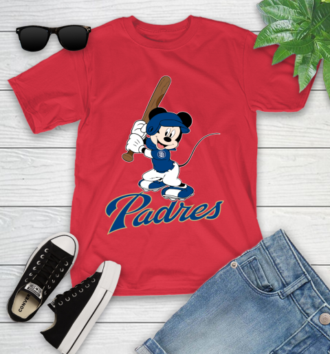 MLB Baseball San Diego Padres Cheerful Mickey Mouse Shirt Youth T-Shirt 10