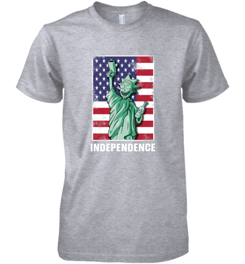 pjvm rick and morty statue of liberty independence day 4th of july shirts premium guys tee 5 front heather grey