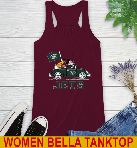NFL Football New York Jets Pluto Mickey Driving Disney Shirt Racerback Tank 3