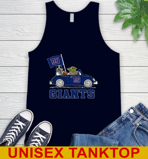 NFL Football New York Giants Darth Vader Baby Yoda Driving Star Wars Shirt Tank Top 3