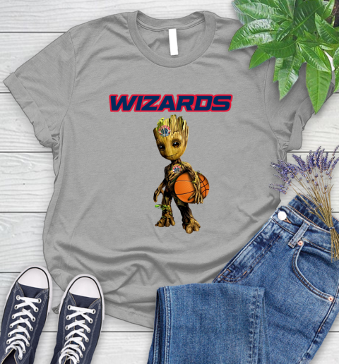 Washington Wizards NBA Basketball Groot Marvel Guardians Of The Galaxy Women's T-Shirt 10