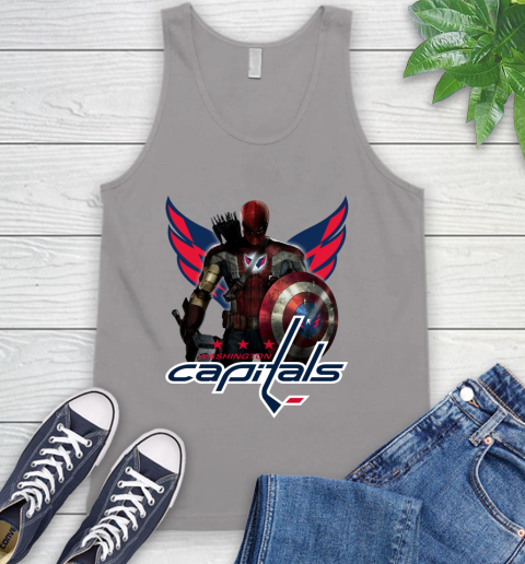 NHL Captain America Thor Spider Man Hawkeye Avengers Endgame Hockey Washington Capitals Tank Top 4