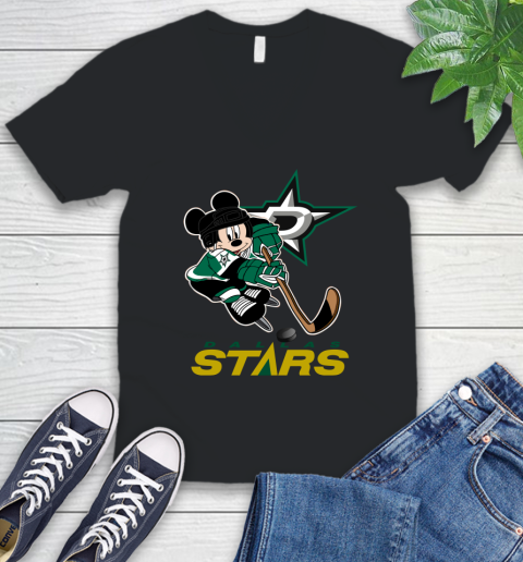 NHL Dallas Stars Mickey Mouse Disney Hockey T Shirt V-Neck T-Shirt 2
