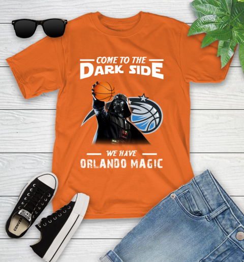 NBA Come To The Dark Side We Have Orlando Magic Star Wars Darth Vader Basketball Youth T-Shirt 9