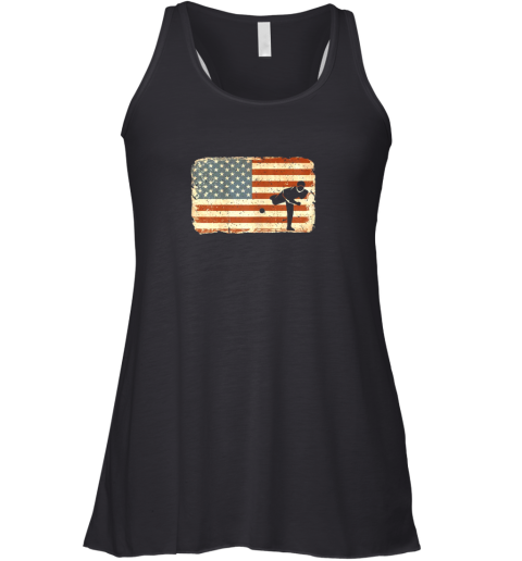 Vintage Baseball Pitcher Shirt American Flag Racerback Tank