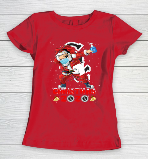 Chicago White Sox Funny Santa Claus Dabbing Christmas 2020 MLB Women's T-Shirt 9