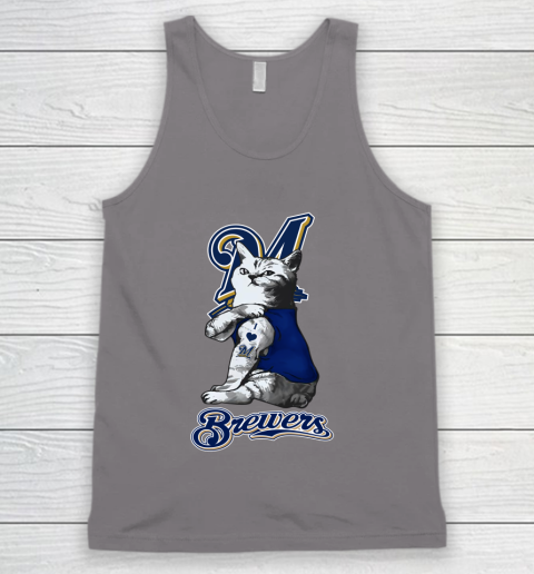 MLB Baseball My Cat Loves Milwaukee Brewers Tank Top 7 MLB Baseball My Cat Loves Milwaukee Brewers Tank Top - Image 7