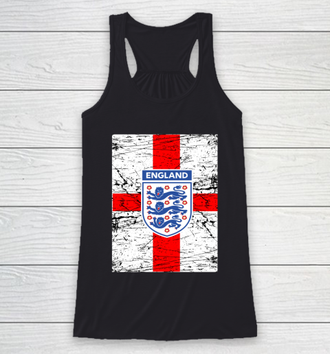 Three Lions On A Shirt European Football England Flag Football Euro Racerback Tank