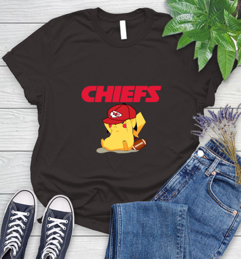 NFL Pikachu Football Sports Kansas City Chiefs Women's T-Shirt 8