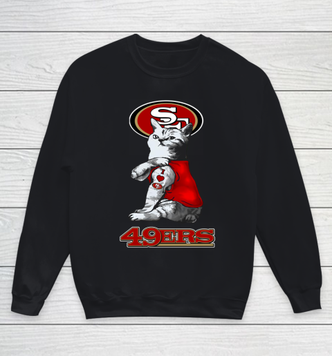 NFL Football My Cat Loves San Francisco 49ers Youth Sweatshirt