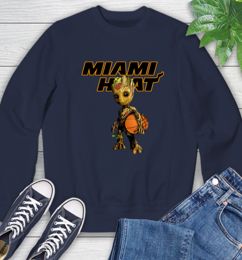 Miami Heat NBA Basketball Groot Marvel Guardians Of The Galaxy Sweatshirt 3