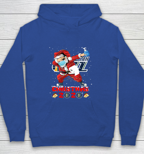 Utah Jazz Funny Santa Claus Dabbing Christmas 2020 NBA Youth Hoodie 6