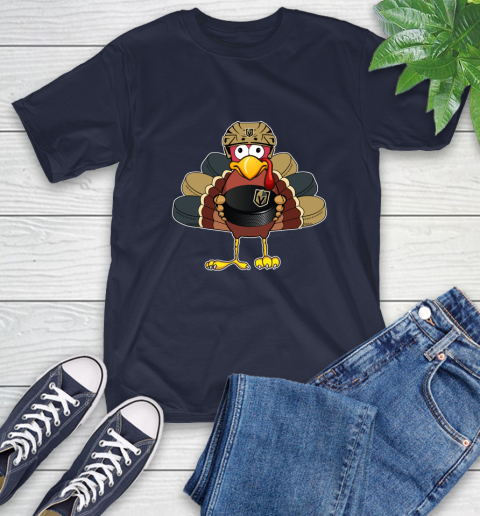 Vegas Golden Knights Turkey Thanksgiving Day T-Shirt 4