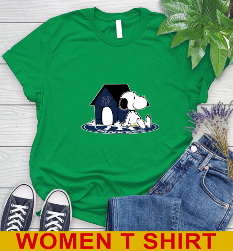 MLB Baseball New York Yankees Snoopy The Peanuts Movie Shirt Women's T-Shirt 6