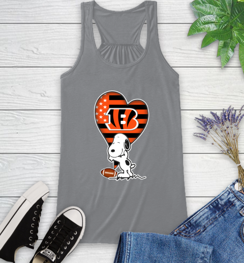 Cincinnati Bengals NFL Football The Peanuts Movie Adorable Snoopy Racerback Tank 5