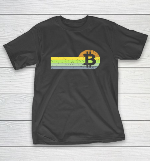 Bitcoin BTC Vintage Sunset Crypto Cryptocurrency Blockchain T-Shirt