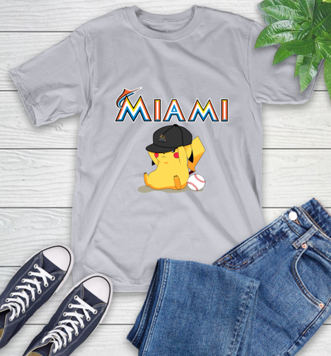 MLB Pikachu Baseball Sports Miami Marlins T-Shirt 6