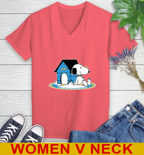 NFL Football Los Angeles Chargers Snoopy The Peanuts Movie Shirt Women's V-Neck T-Shirt 7
