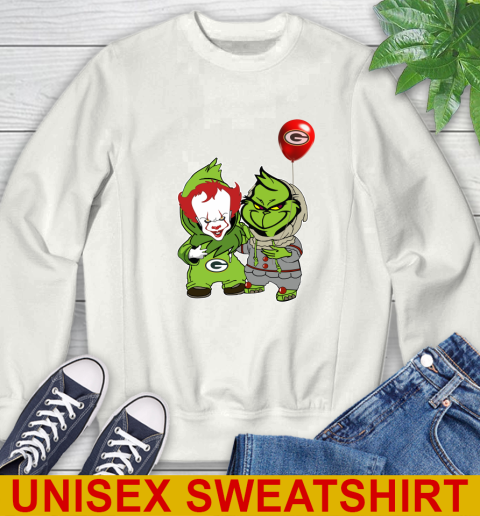 Green Bay Packers Baby Pennywise Grinch Christmas NFL Football Sweatshirt