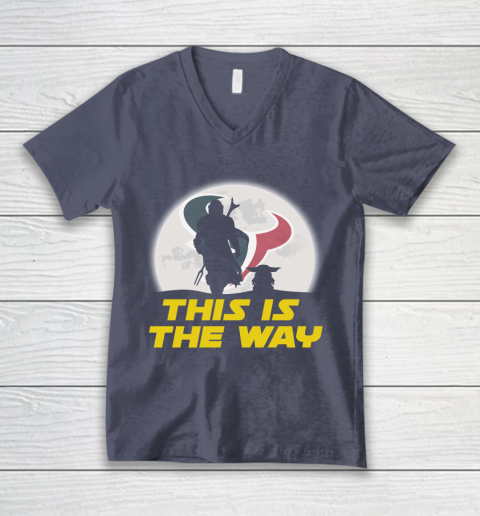 Houston Texans NFL Football Star Wars Yoda And Mandalorian This Is The Way V-Neck T-Shirt 7