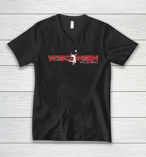 Wisconsin Volleyball Shirt WI Court Game The Badger State Souvenir V-Neck T-Shirt