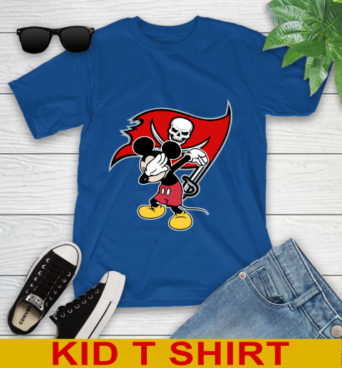 Tampa Bay Buccaneers NFL Football Dabbing Mickey Disney Sports Youth T-Shirt 9