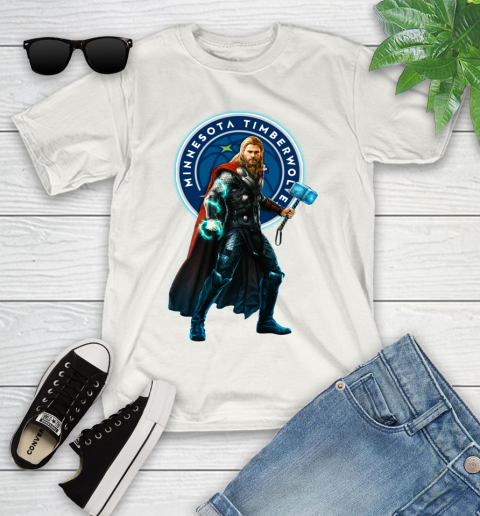 NBA Thor Avengers Endgame Basketball Minnesota Timberwolves Youth T-Shirt