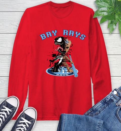 MLB Tampa Bay Rays Baseball Venom Groot Guardians Of The Galaxy Long Sleeve T-Shirt 10