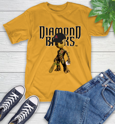 MLB Arizona Diamondbacks Groot Guardians Of The Galaxy Baseball T-Shirt 3