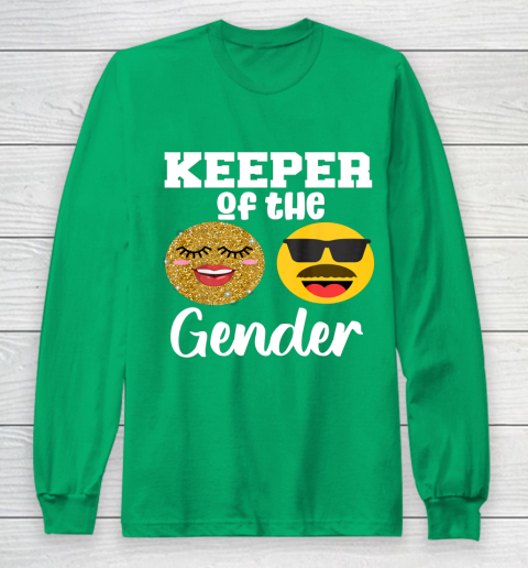 Keeper of the Gender Staches or Lashes Gender Reveal Party Long Sleeve T-Shirt 4