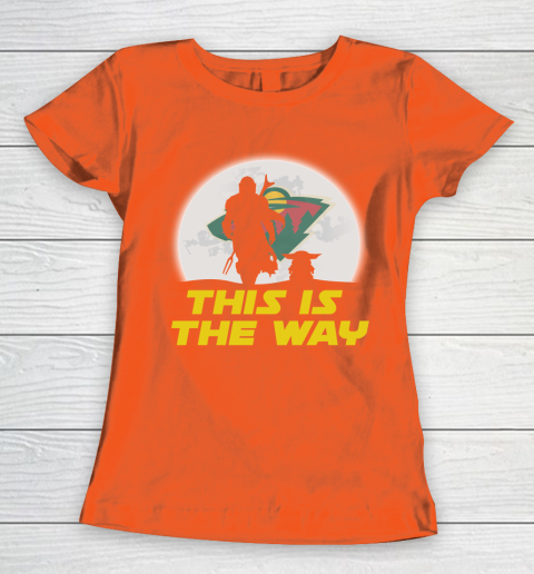 Minnesota Wild NHL Ice Hockey Star Wars Yoda And Mandalorian This Is The Way Women's T-Shirt 3