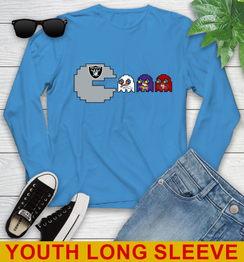 Oakland Raiders NFL Football Pac Man Champion Youth Long Sleeve 8