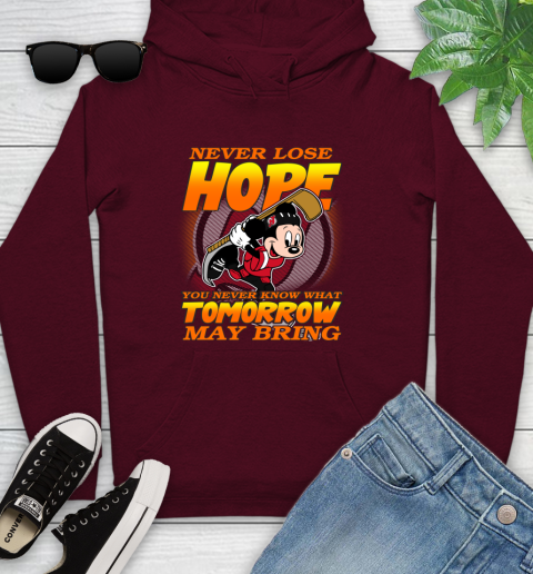 New Jersey Devils NHL Hockey ootball Mickey Disney Never Lose Hope Youth Hoodie 7