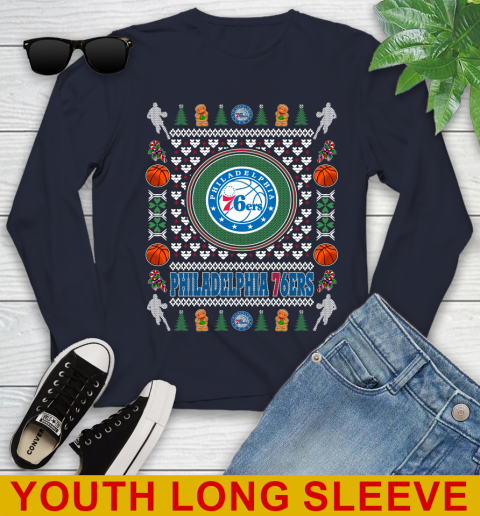 Philadelphia 76ers Merry Christmas NBA Basketball Loyal Fan Youth Long Sleeve 2