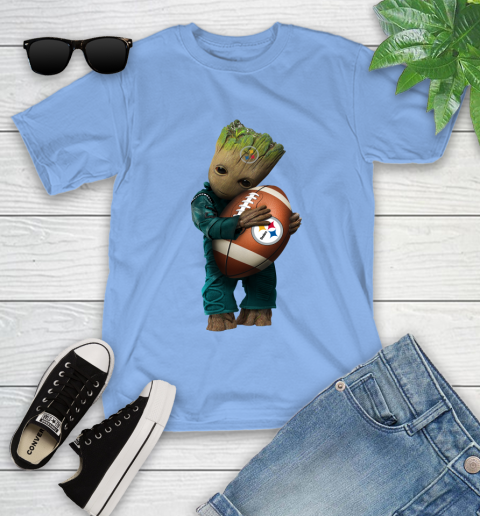 NFL Groot Guardians Of The Galaxy Football Sports Pittsburgh Steelers Youth T-Shirt 11