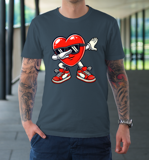 Dabbing Heart Funny Gifts Valentines Day T-Shirt 4